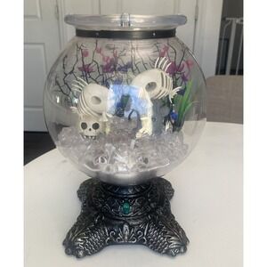 Gemmy Halloween HAUNTED FISH BOWL Skeleton Aquarium Animated Lights & Sounds